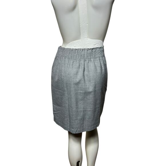 J.Crew Gray Wool Blend Elastic Waist Midi Pencil Skirt with Pockets Size 6 - Picture 3 of 8